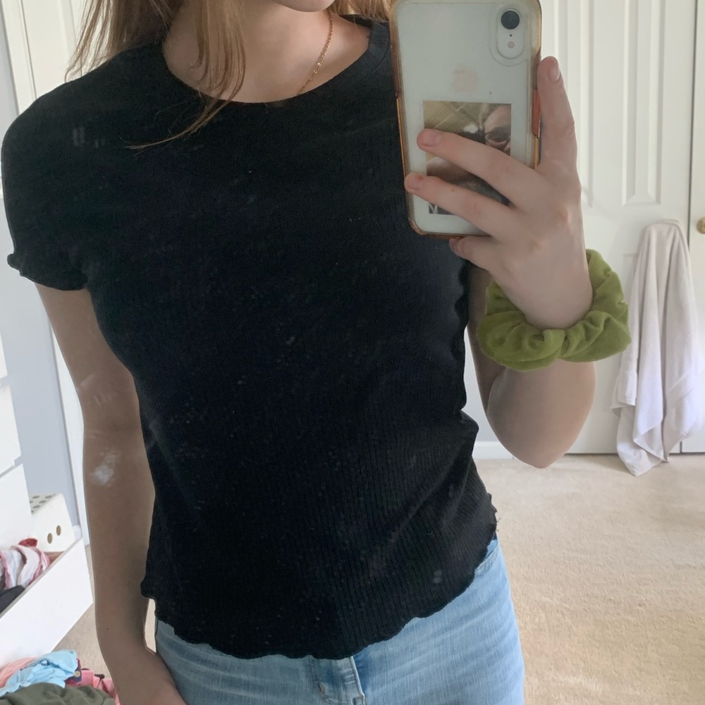 rue21 ribbed black shirt